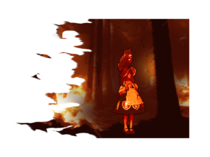 girl in burning forest shirt transparent